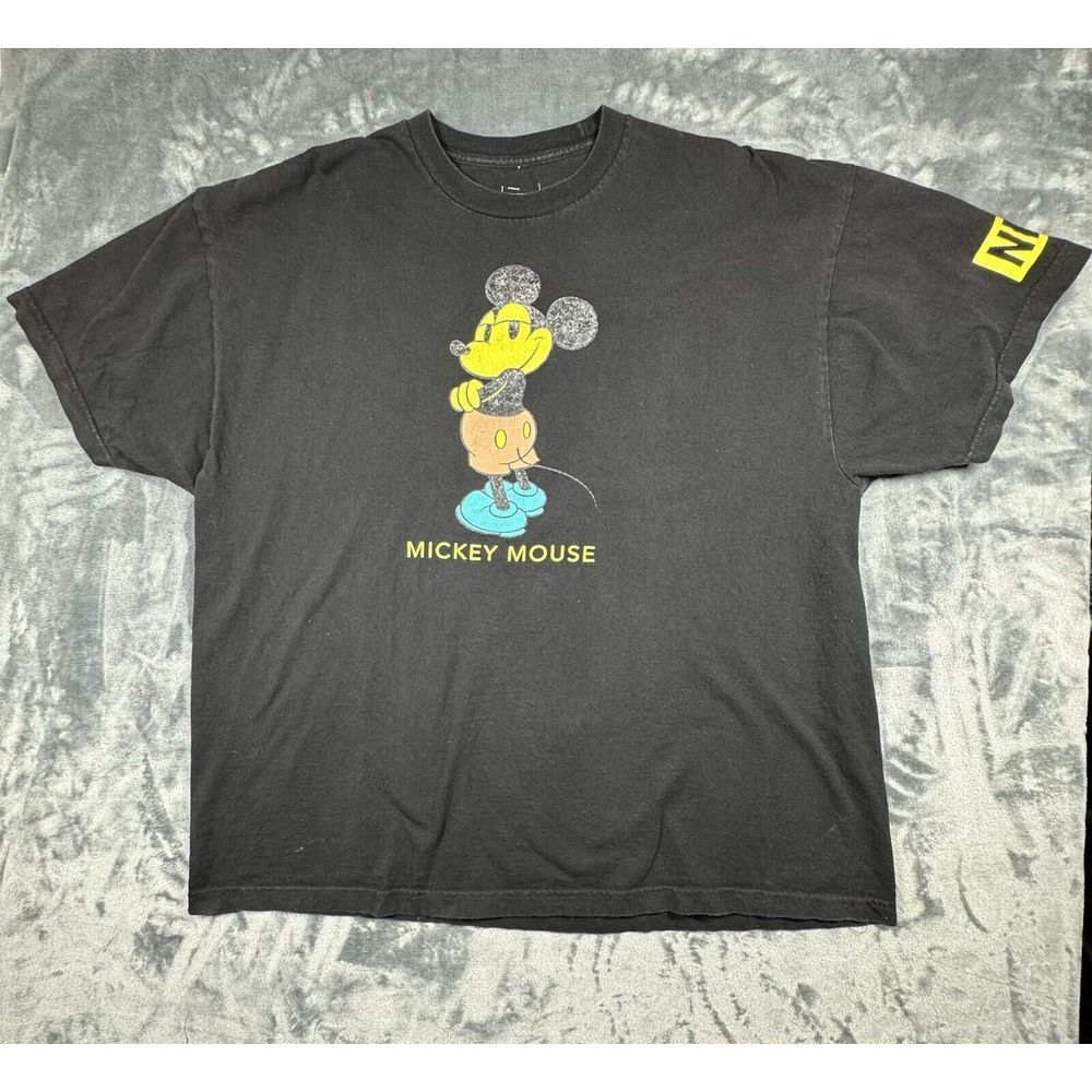 Disney‎ x Neff Men T-Shirt 3XL Black Mickey Mouse Short Sleeve Crew Neck Tee